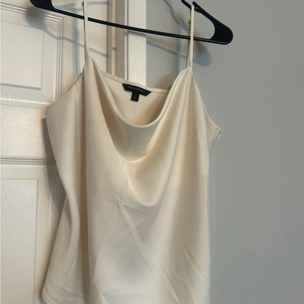 Banana Republic Satin Cowl Neck Camisole Ivory Women’s Size L
